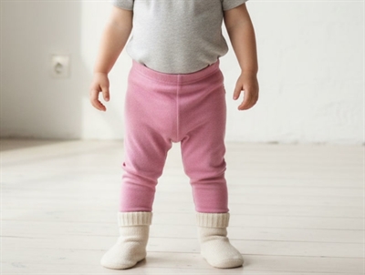 Joha uldleggings i pink med elastik i taljen