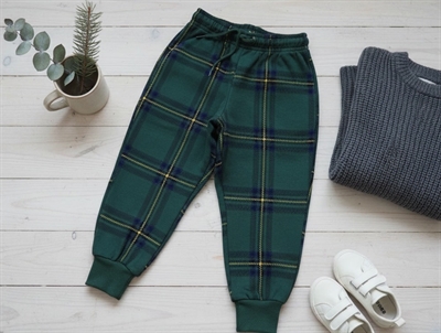 Mini Rodini green check sweatpants