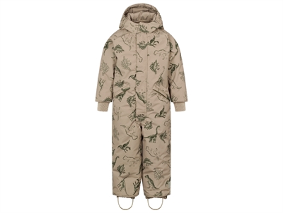 MarMar Copenhagen Ollie flyverdragt i dinosaurs print med elastiske seler set forfra