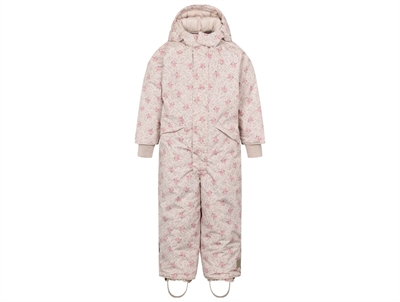 MarMar Copenhagen Ollie flyverdragt i flowerbed print med elastiske seler set forfra