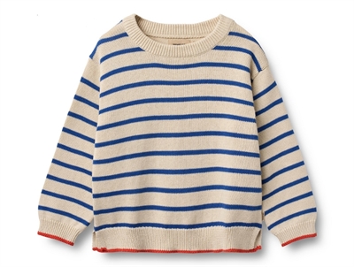 Wheat Morgan striktrøje true blue stripe i bomuld