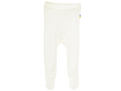 Joha leggings med fod i råhvid i uld og silke