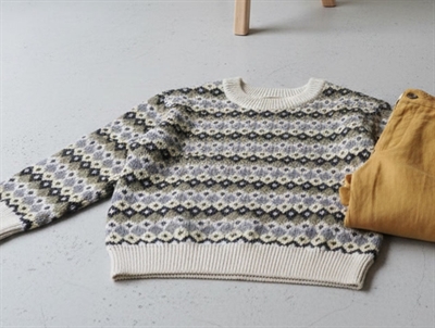 Wheat multi blue pullover Elias bomuld