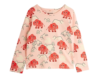 Langærmet T-shirt fra Mini Rodini med mammutprint set forfra