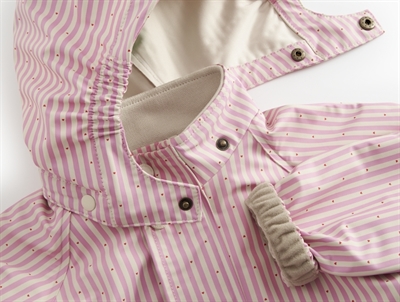 MarMar regnsæt med fleece ved håndled i pink stripe