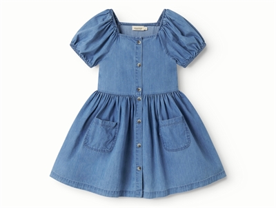 MarMar Davery kjole i blue denim med pufærmer