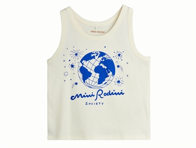 Mini Rodini tanktop i white med society print set forfra