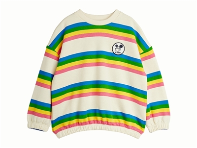Mini Rodini sweatshirt i multi med farvede striber set forfra