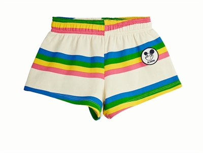 Mini Rodini sweatshorts i multi med striber set forfra