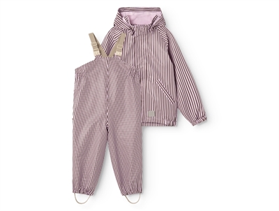 MarMar Oddy regnsæt i pink brown stripes set forfra