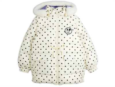 Mini Rodini vinterjakke råhvid med Ritzratz-print