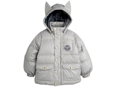 Mini Rodini puffer vinterjakke grå med katteører