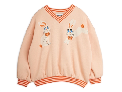 Mini Rodini sweatshirt rosa med kaninprint