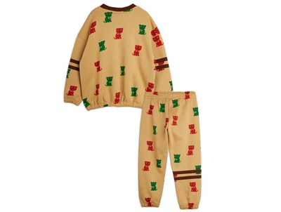 Mini Rodini sweatsæt beige med katteprint