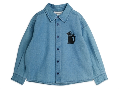 Mini Rodini denimskjorte blå med stinkdyrbroderi