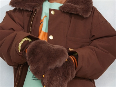 Mini Rodini luffer brun i imiteret pels