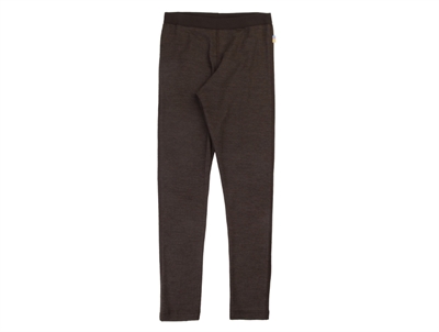 Joha leggings i dark brown merinould og silke