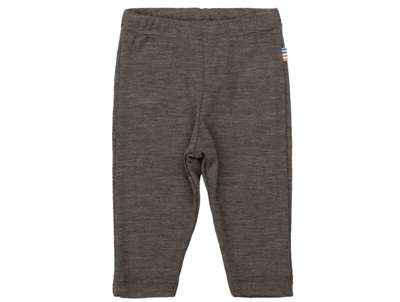 Joha leggings i brun melange merinould og silke med elastik i taljen