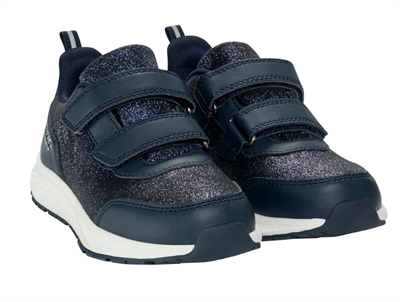 Viking Bouncy Glitter WP sneaker navy med glimmer, velcro og TEX