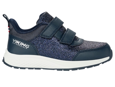 Viking Bouncy Glitter WP sneaker navy med glimmer, velcro og TEX