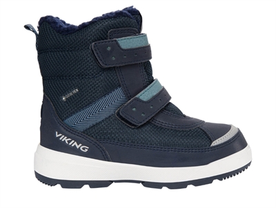 Viking Play Reflex Warm GTX vinterstøvle navy med refleks fra siden