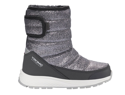 Viking Equip Glitter Warm WP Pull-on vinterstøvle mørkegrå med glitter