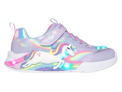 Skechers sneakers lavendel multifarvet med enhjørning og blinklys
