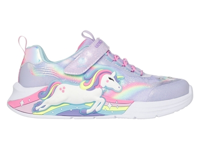 Skechers sneakers lavendel multifarvet med enhjørning og blinklys