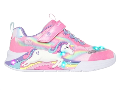 Skechers sneakers pink multifarvet med enhjørning og blinklys