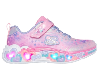 Skechers Eternal Heart Lights sneaker rosa med lys og hjerter til børn