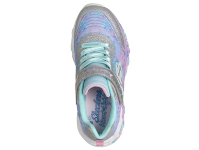 Skechers Eternal Heart Lights sneaker sølv med hjerter og blinklys