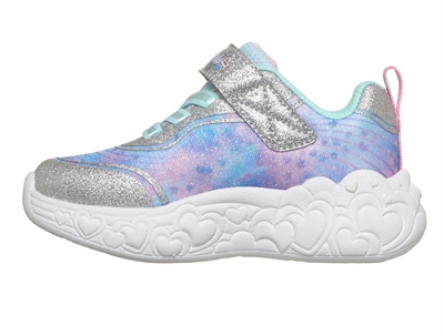 Skechers Eternal Heart Lights sneaker sølv med hjerter og blinklys