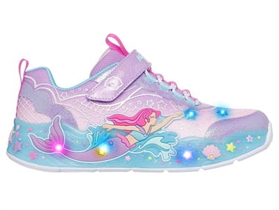 Skechers Mermaid Dreams sneaker lilla med lys