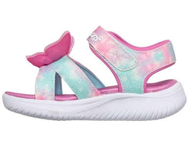 Skechers Jumpsters sandal pink multicolor med lys og sommerfugl