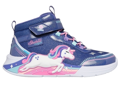 Skechers Unicorn Chaser sneakers til børn navy med enhjørning (high top støvle)