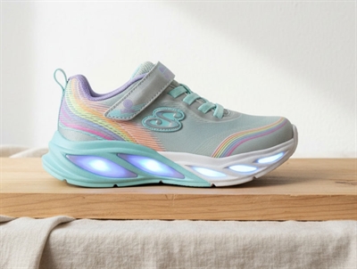Skechers S-Lights Cosmic Glow Rainbow Dream sneaker med blinklys og regnbuedetaljer