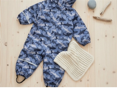 CeLaVi regndragt blue sharks med fleecefoer