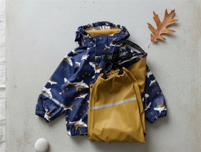 CeLaVi buckthorn brown regntøj bukser og jakke sharks