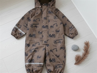 CeLaVi navy print regndragt med fleecefoer