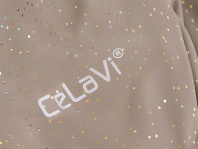 CeLaVi luffer i brun nuance med glimmerprint detalje