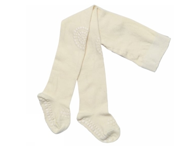 GoBabyGo kravlestrømpebukser offwhite med gummidutter