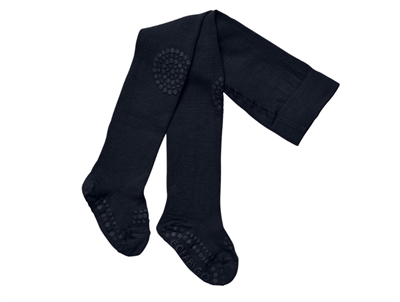 GoBabyGo kravlestrømpebukser midnight blue merinould med gummidutter