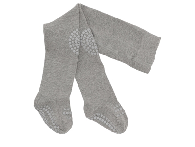GoBabyGo kravlestrømpebukser bamboo grey melange med gummidutter