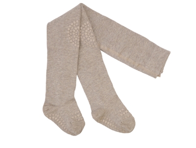 GoBabyGo kravlestrømpebukser bamboo sand med gummidutter