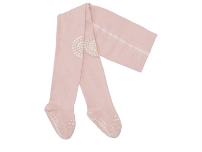 GoBabyGo kravlestrømpebukser bamboo soft pink med gummidutter