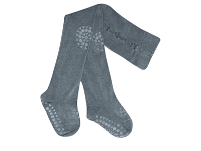 GoBabyGo kravlestrømpebukser bamboo stone blue med gummidutter