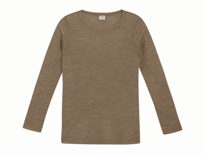 CeLaVi brun merinould bluse forfra