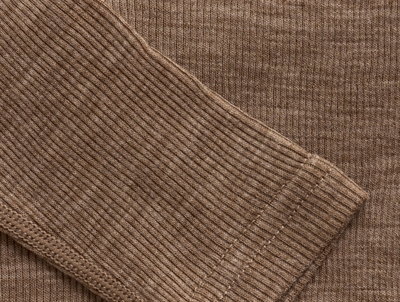 CeLaVi brun merinould bluse rib detalje