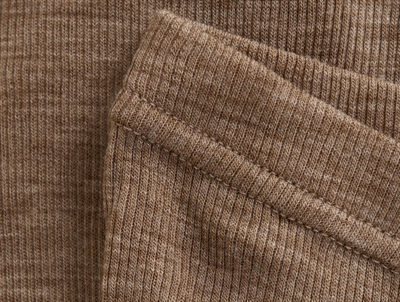 CeLaVi brun merinould leggings rib detalje