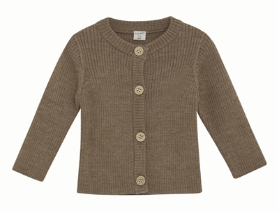 CeLaVi brun merinould cardigan forfra